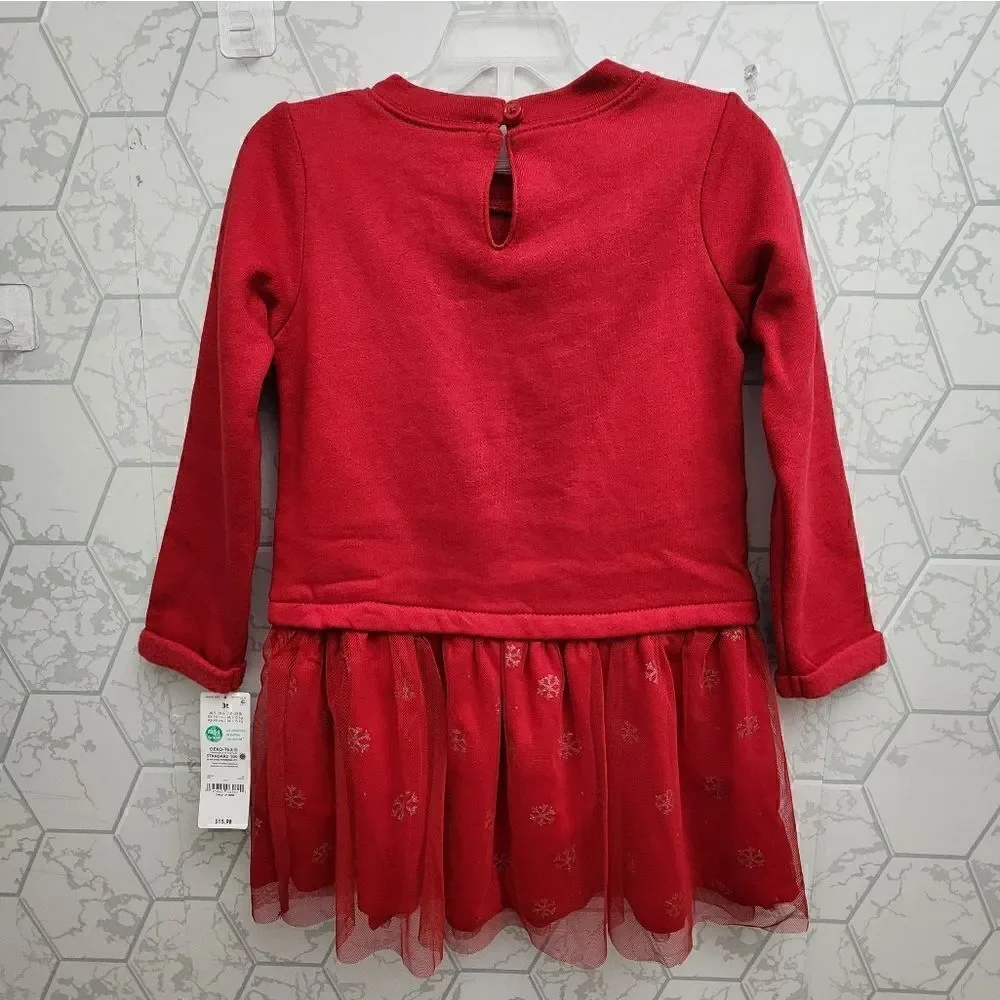 New Carter's Toddler Girls Christmas Holiday Tutu Dress